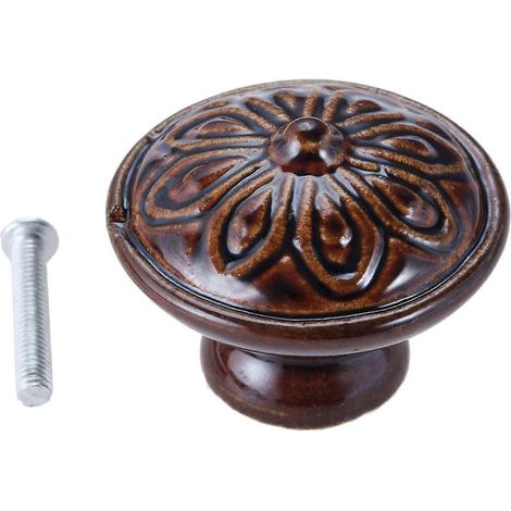 Bouton de tiroir en céramique avec vis 40x31mm, poignée de meuble pour placard et porte (1/4)