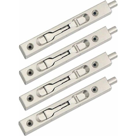 pack Of 4 (2 Pairs) Door Flush Bolt Latch Slide Latch, Concealed Bolt Safety Lever Action, Stainless Steel Sliding Bolt - (15cm Length) (1/5)
