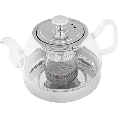 IBILI Teiera in vetro con filtro, borosilicato, 0,8 litri, adatta per l’ induzione (1/2)