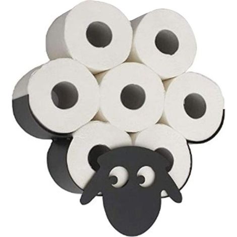 Porte-rouleau De Papier Toilette, Nouveauté Toilette Mouton En Métal Noir, Support Animal Debout Libre Fixé Au Mur Pour Toutes Sortes (1/5)