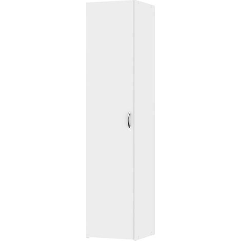 Armadio Con 1 Anta Multiuso Armadietto Design Moderno Salvaspazio Con Ripiani Interni Ideale Per Ingresso Bagno Camera Da Letto Lavanderia 39.4 x 41.5 x 175.4 Cm Bianco
