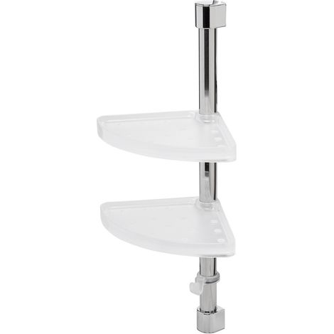 Metaform Porta Accessori Doccia Angolare - Acciaio Inox Cromo - 180x520 mm (1/2)