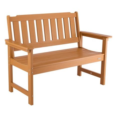 Banc de jardin 128 cm - banquette d'extérieur en plastique (1/5)