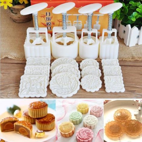 12Pcs Mooncake Gâteau de Lune Emporte Pièce DIY Moule Patisserie Biscuit Découpe