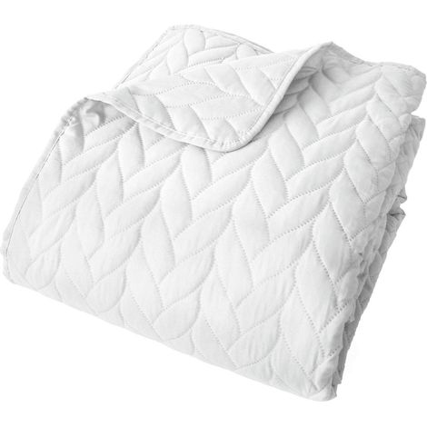 Couvre-lit en Microfibre "Tessa" 220x240cm Blanc