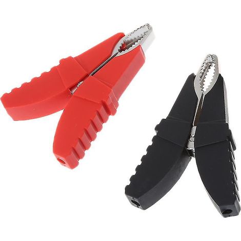Lot de 2 pinces crocodiles isolées de type papillon, rouges et noires, pour test C (1/4)