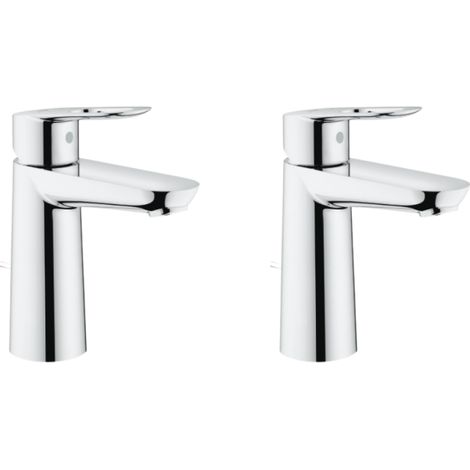 Grohe – Lot de 2 mitigeurs lavabo – Finition chrome éclatant – Technologie EcoJoy pour économie d'eau – Installation monotrou rapide (1/5)