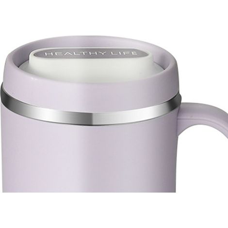 Gourde en acier inoxydable 304, grande capacité, avec couvercle et poignée, violette, idéale pour le bureau ou les activités de plein air. (1/5)