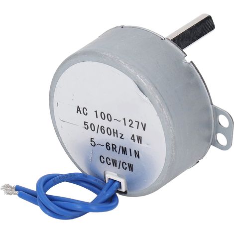 Synchronmotor, Wechselstrom 100–127 V, 5–6 U/min, 4 W, Rechts-/Linkslauf, 28 mm Länge, 6,5 mm Wellendurchmesser (1/5)