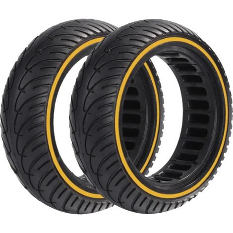 Accessoires de mobilité sur roues, caoutchouc souple, rembourrage amélioré, 2x 8.5 roues "ligne jaune" (1/2)