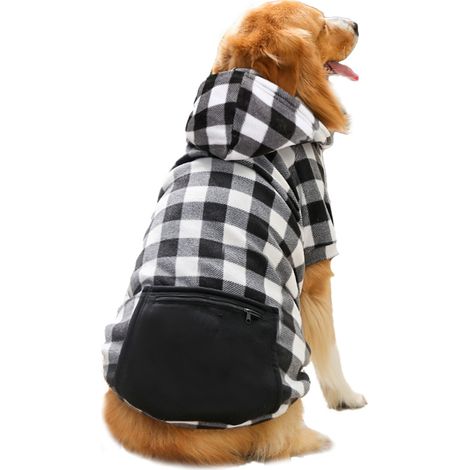 Manteau d'hiver confortable pour chien, veste coupe-vent pour chien, manteau à carreaux de style britannique pour temps froid