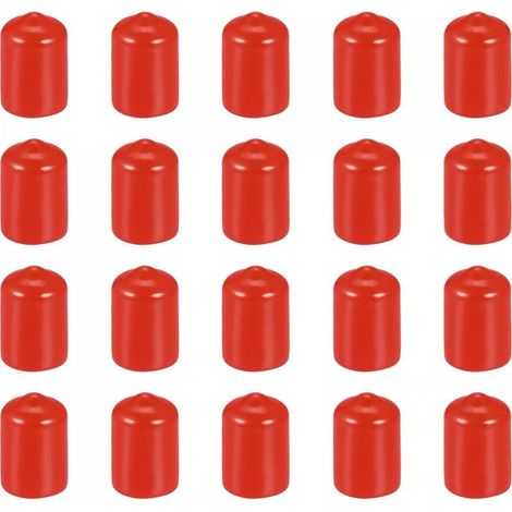 20 Paquet 1/2"(12mm) ID Rouge Vis Filetage Protecteurs Caoutchouc Terminal Bouchons Boulon Couvercles pour Vis Boulon Meubles Tuyau (1/5)