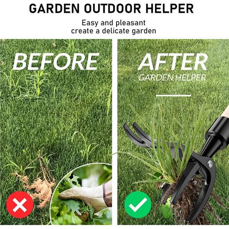 Lot de 6 extracteurs de racines manuels – Désherbeur vertical à levier – Enlève les mauvaises herbes sans se baisser (1/5)