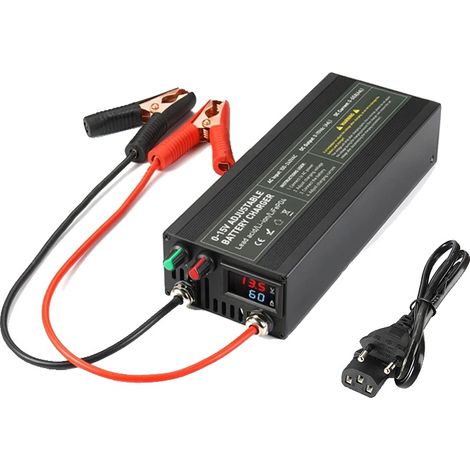 Chargeur de batterie haute puissance, courant réglable 0-100A, affichage intelligent LCD (1/2)