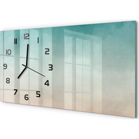 Horloge Murale Panoramique en Verre 60x30 cm Décorative Moderne Salon Cuisine Arrière-plan abstrait (1/5)