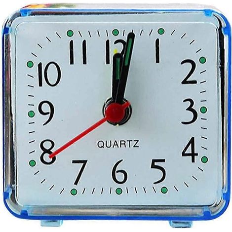 Horloge analogique décorative de bureau ou de chevet, minuteur électronique d'apprentissage à piles pour la cuisine, la pâtisserie et le travail, bleue. (1/2)