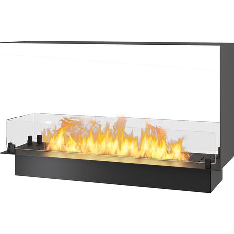 Camino a Bioetanolo da Incasso 100x30x60 cm Infire U1000 Slim Nero