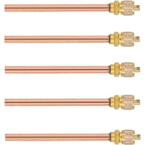 5 pièces Vanne d'accès de Service 1/4'' SAE x 1/4'' OD x 4'' Stem Core AC Refrigeration