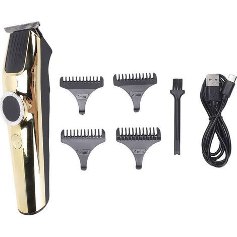 Tondeuse électrique – HT-6085 – Lame R arrondie, batterie 1200 mAh USB – Coupe précise salon, voyage (1/5)