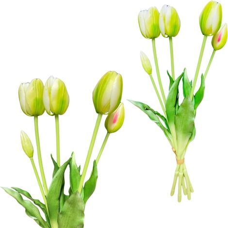 Grüne Tulpen - Gummistrauß mit Tulpen 39 cm Real Touch Farbe 15 (1/5)