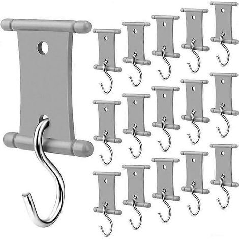 Lot de 18 clips pour éclairage d'auvent de camping-car, crochets à double fente pour rails de 5/6 mm et 7/8 mm, supports pour éclairage, décoration et matériel de camping (1/5)