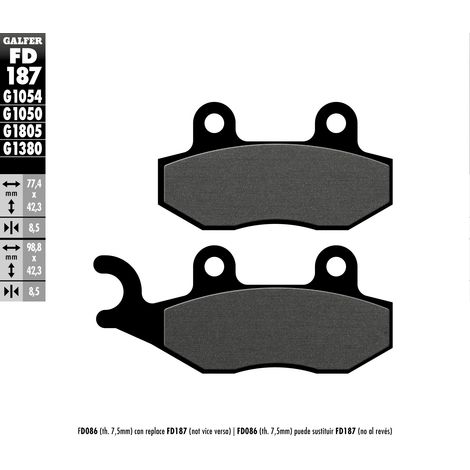 PASTILLAS DE FRENO GALFER KH228 SEMIMETÁLICAS PARA SCOOTER