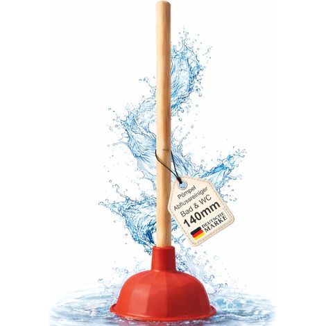 Déboucheur de canalisations avec ventouse - Diamètre : 140 mm - Puissance d'aspiration extra forte - Idéal pour les toilettes, la salle de bain, la cuisine et les toilettes - 1 pièce (1/5)