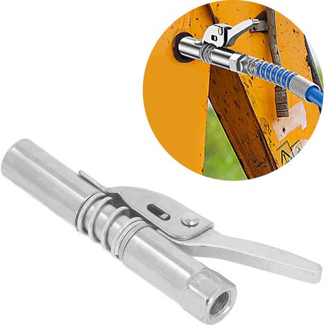 Pistolet graisseur avec buse autobloquante, buse de graisse haute pression à pince, tête de pistolet graisseur pneumatique et manuelle (1/5)