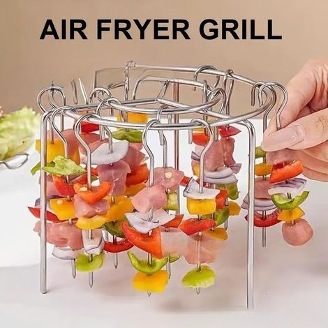 Gigante GmbH - Friteuse à air chaud verticale en acier inoxydable (1 unité + 24 aiguilles à brochettes)