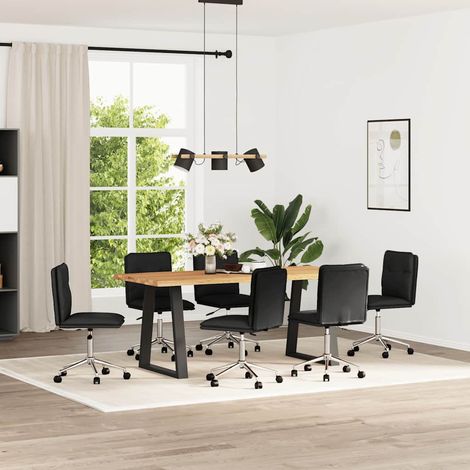 Esszimmerstühle 6 Stk. Schwarz Kunstleder (1/5)