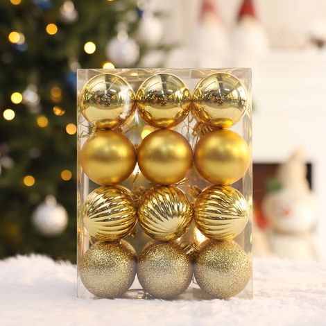 Boule De Décoration De Noël - 8 Cm - En Mousse - Or - Pour Arbre De Noël Et Décoration Festive - 1 Pièce (1/3)