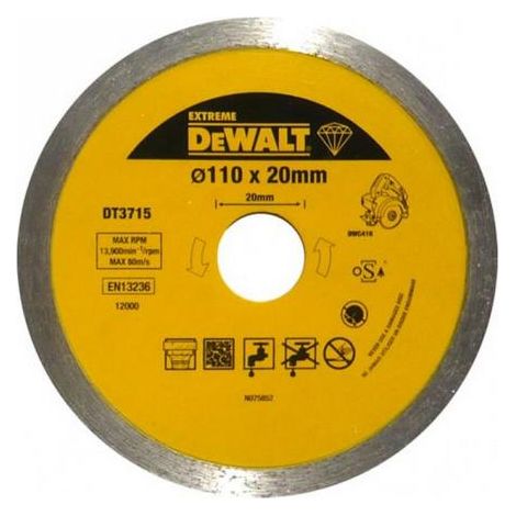 LAMA DIAMANTATA DEWALT 110 x 20mm DT3715 per DWC410