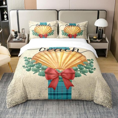 Bettwäsche-Set 135x200cm 100% Baumwolle mit Kissenbezug 80x80cm Tropisch Hawaii Strand Motiv