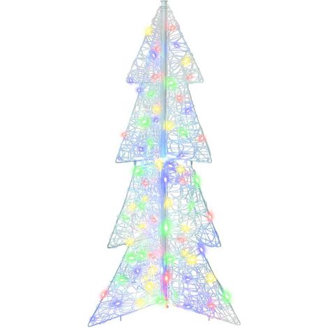 Sapin de Noël,Arbre de Noël avec 100 LED Multicolore 120 cm Acrylique CFW54339 (1/5)