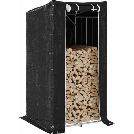 Brennholzregal mit Regenschutz 100x100x200 cm Verzinkter Stahl