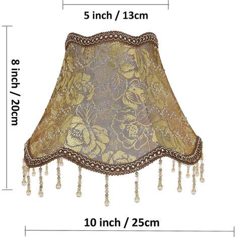 Abat-jour de lampe de table en tissu fait main, 25 cm (E27/E14), marron (1/4)