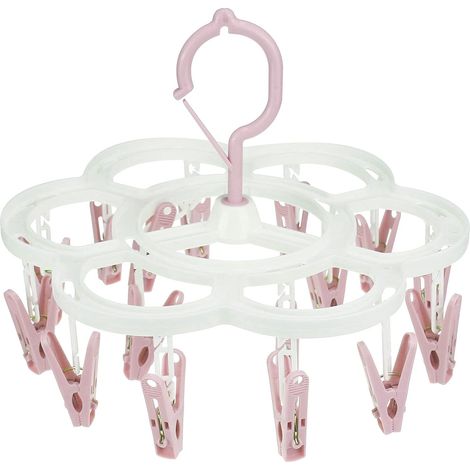 étendoir à pinces à linge, cintres à linge avec 16 clips, cintre à pince pour sécher les sous-vêtements, vêtements de bébé, chaussettes, soutiens-gorge, serviettes, pantalons, chapeaux, écharpes, couc (1/5)