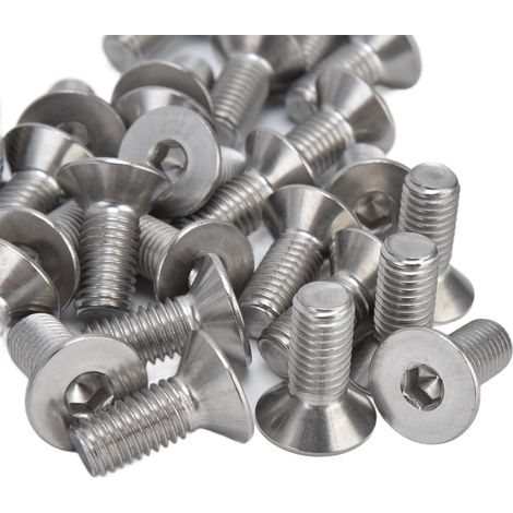 Lot de 30 vis à tête fraisée hexagonale M10x25, acier inoxydable A2, boulons à six pans creux pour fixation industrielle (1/5)