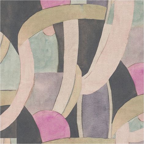 Graphic wallpaper wall Profhome 782142 hot embossed non-woven wallpaper smooth with abstract pattern matt beige anthracite pink pastel blue 5,33 m2 (1/5)
