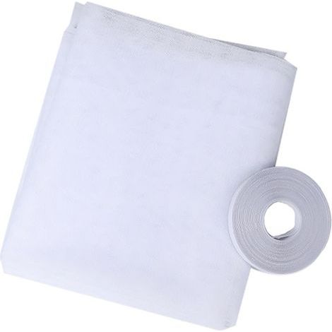 Moustiquaire fenetre-Filet d'écran anti-moustique auto-adhésif écran de cryptage bricolage Velcro, 130cm 150cm,Blanc (1/5)
