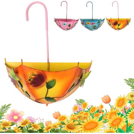 Parasols pour plantes d'extérieur, style champêtre, à suspendre au mur, en fer forgé (1/5)