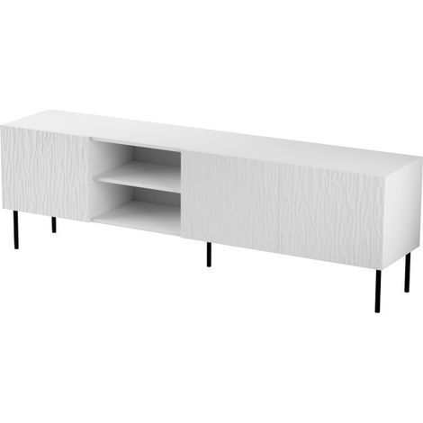 Meuble TV 190x60x41 cm meuble Hi-fi luxueux sideboeard sur pied blanc mat YOUNGE (1/4)