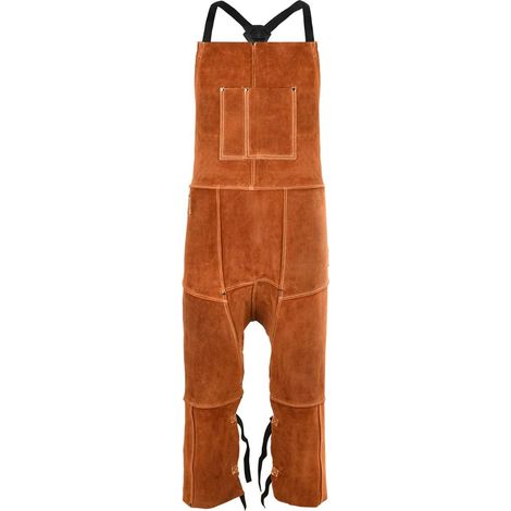 Tablier de Soudure en Cuir pour Homme, Tablier de Travail Résistant à la Chaleur, Tablier Cuir de vache résistant, pour Forgeron, Bricolage, Soudeur, Menuisier (1/5)