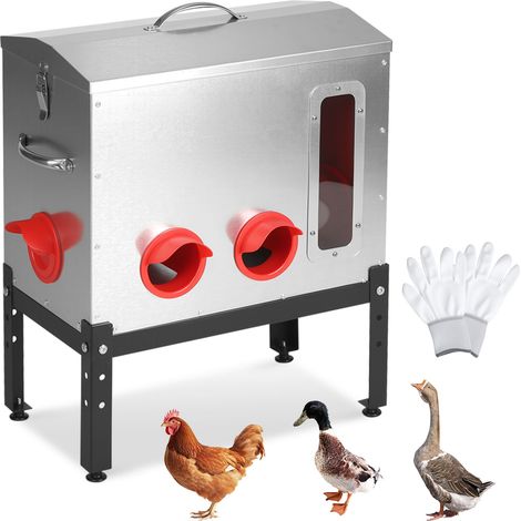 TolleTour Geflügelfutterautomat 18 kg / 40 lb, 6 Fressöffnungen, verzinkter Hühner Futterspender mit Sichtfenster, Tragegriff und 3-fach verstellbarer Höhe (1/5)
