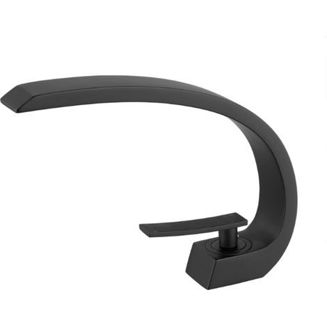 Robinet de lavabo mitigeur noir – Corps en laiton – Bec pivotant flexible – Économie d'eau 30% – Installation facile – Pression 0.5-5 bars – Ideko (1/5)