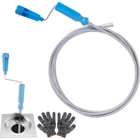 Furet Deboucheur Canalisation, Furet Deboucheur 6 mm x 1.5 m, Deboucheur WC Pour Les Blocages Tenaces, Furet Plomberie Tuyaux Pour Canalisations De Toilettes, D'évier Et De Baignoire (1/5)