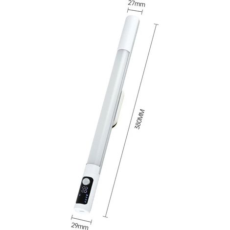 Bande lumineuse LED blanche (2000 mAh) à détection de présence humaine avec affichage de la batterie par induction sans fil et chargement USB (1/5)