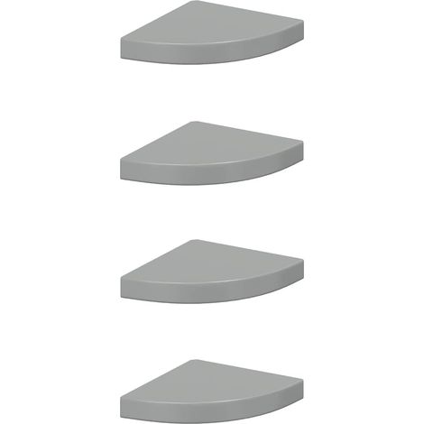 Maison Exclusive - Eck-Schweberegale 4 Stk. Hochglanz-Grau 25x25x