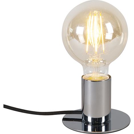 QAZQA Moderne Tischlampe Chrom - Facil