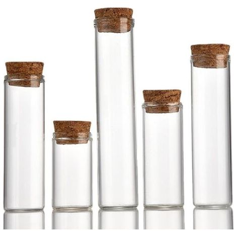 SABIR Pot avec Bouchon Liege en Verre (Lot de 36) - 25 ml - Mini Pot Conservation Hermétiques pour Mariage, Fête, Épices et Confitures (1/5)